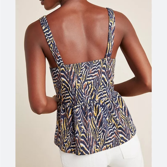 NWT Anthropologie Zebra Print Peplum Tank Size Small - Picture 2 of 4